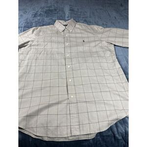 Ralph Lauren Mens Classic Fit Shirt Brown Plaid‎ Size XL